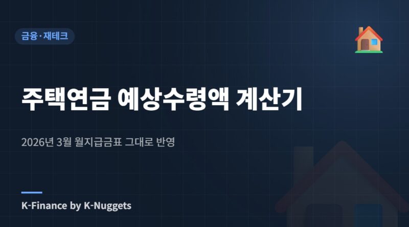 주택연금 예상수령액 계산기 — 2026년 3월 월지급금표 그대로 반영