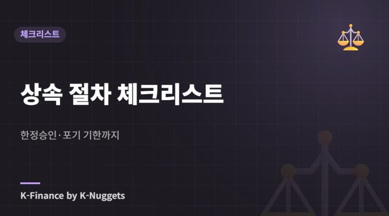 상속 절차 체크리스트 — 한정승인·포기 기한까지