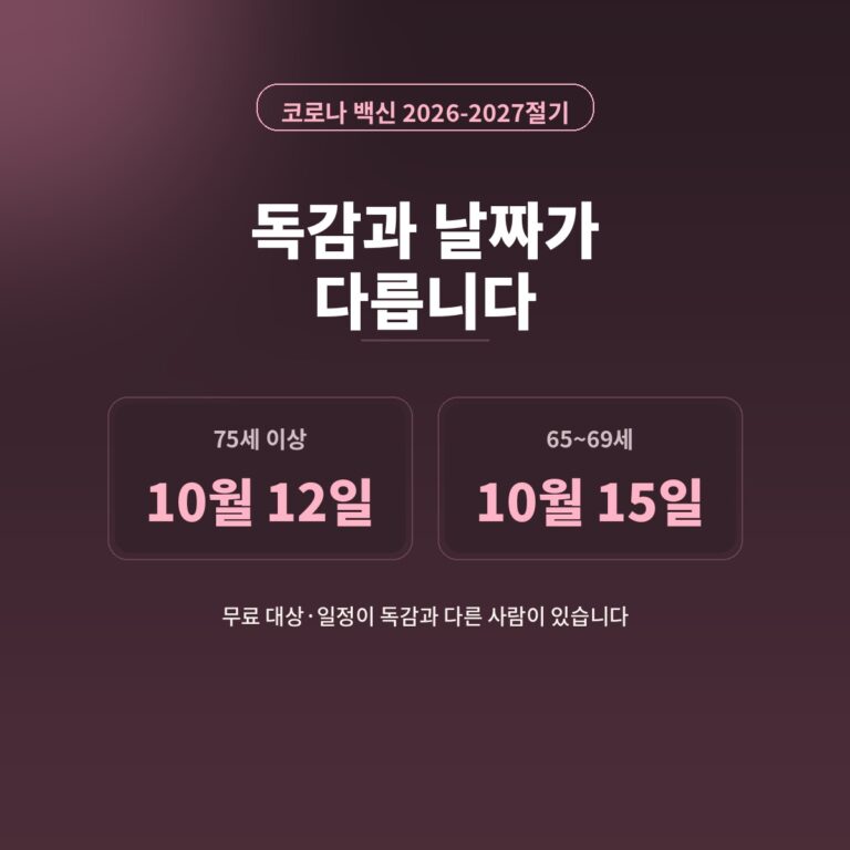 코로나 백신, 독감과 날짜가 다릅니다｜75세 이상은 두 번 가야 할 수도 있습니다