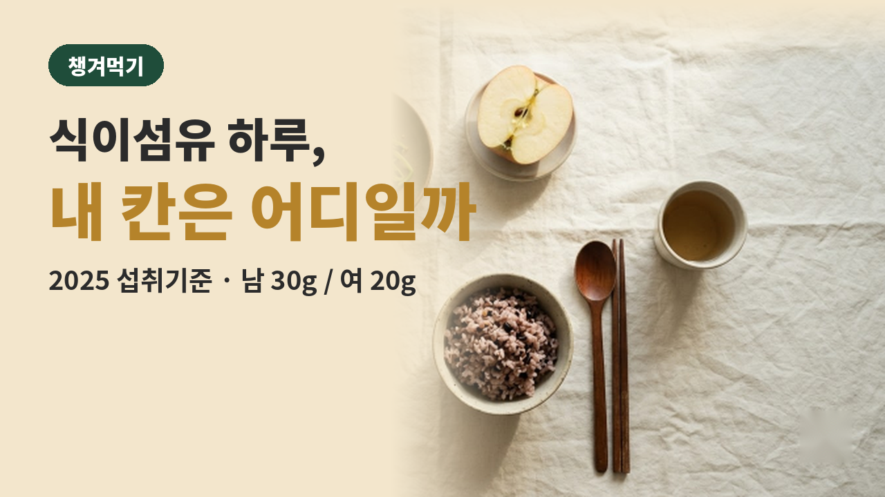 식이섬유 하루 몇 g이 기준일까｜2025 섭취기준에서 내 칸 찾기