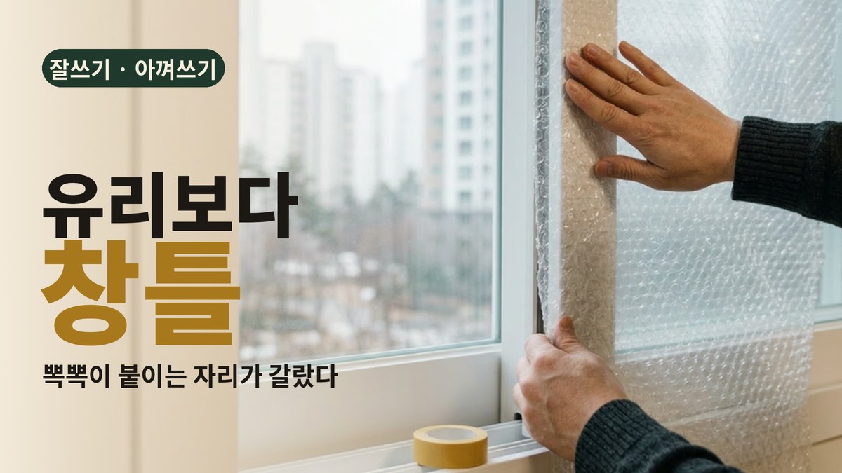 뽁뽁이는 유리보다 창틀에 먼저｜붙이는 자리에 따라 효과가 갈렸습니다